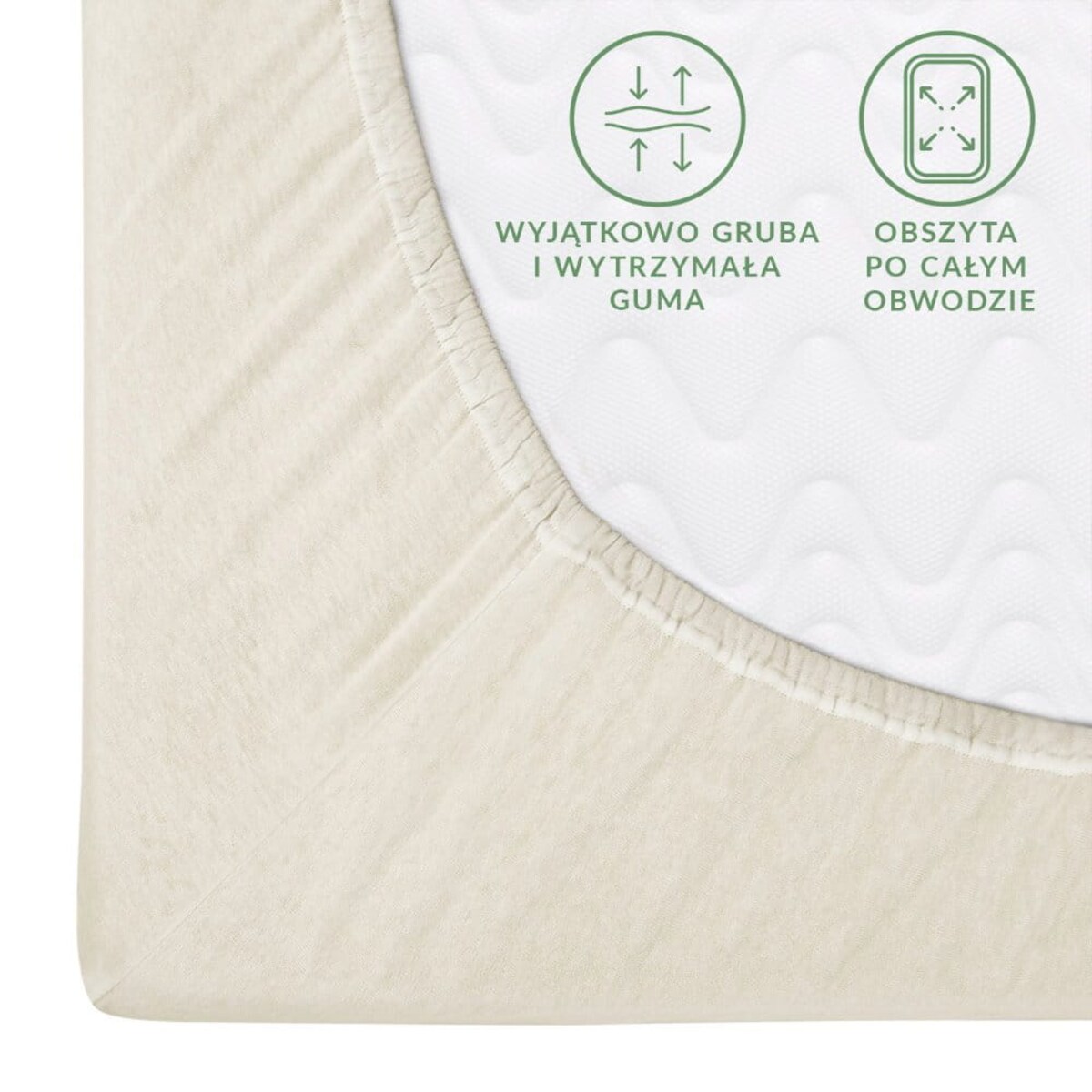 Prześcieradło z bawełny jersey z gumką 200x220 kolor Ecru