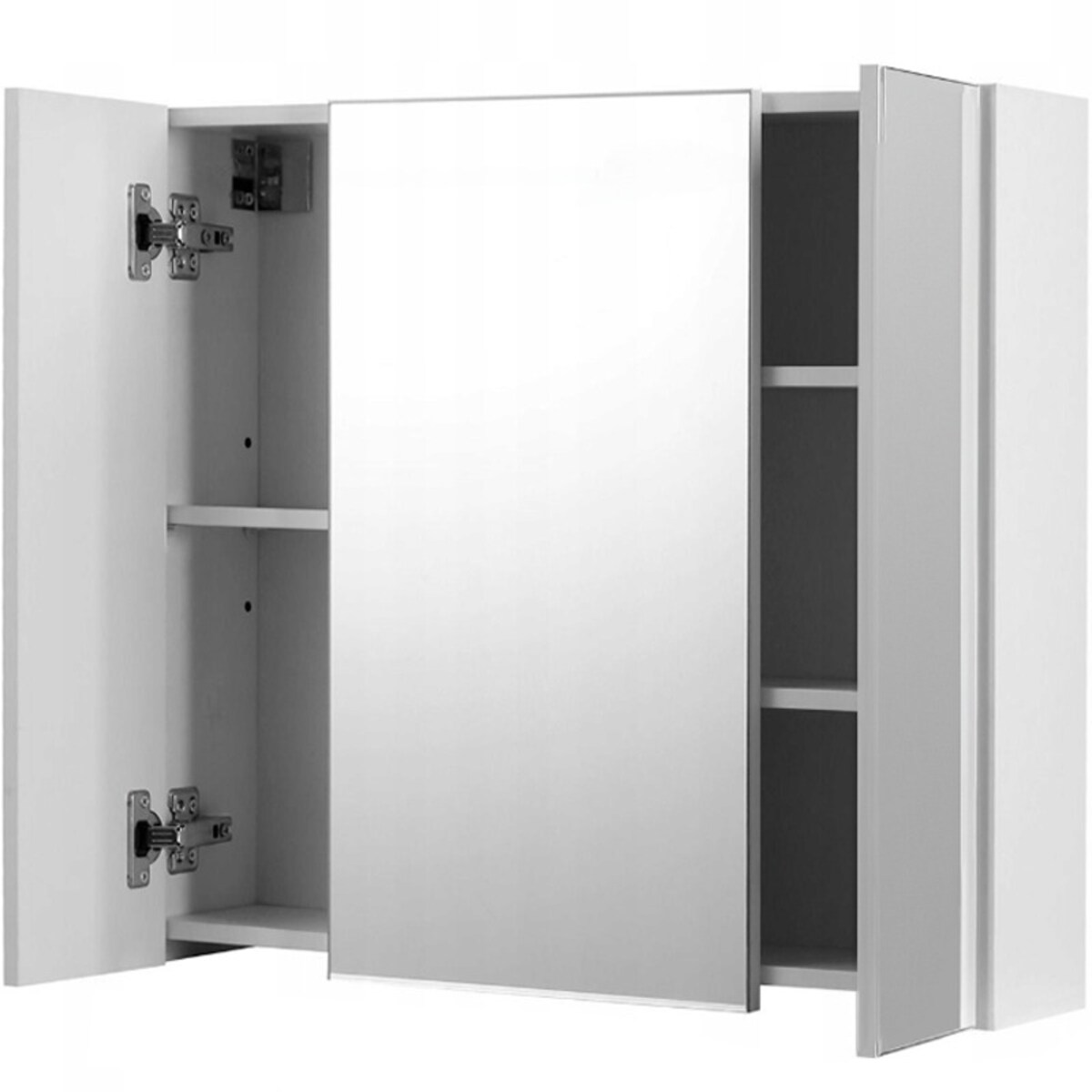 Wisząca szafka łazienkowa ścienna z trójdzielnym lustrem nowoczesna 60 cm