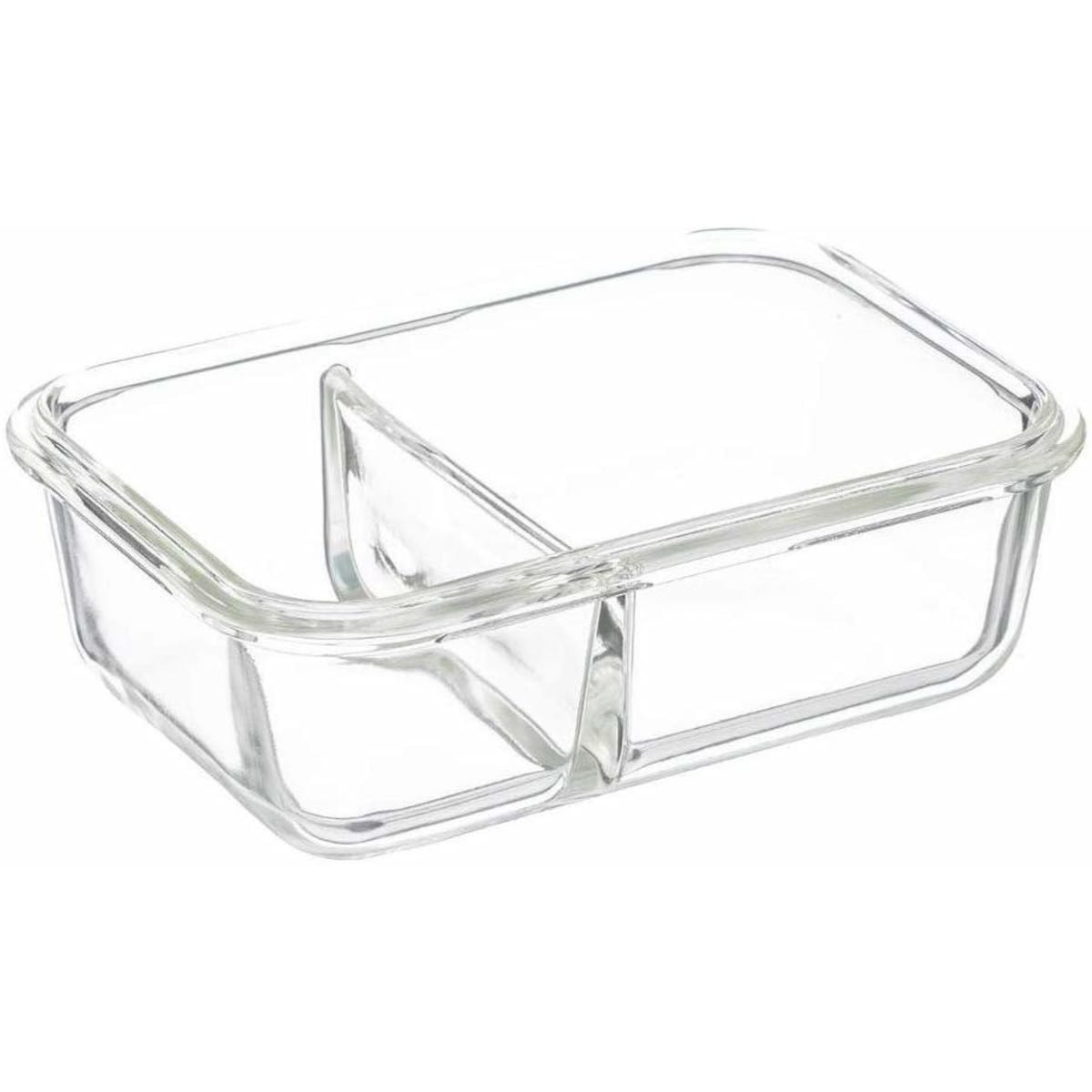 Pojemnik na lunch szklany, 2-komorowy, 700 ml, CLIP, kolor przezroczysty