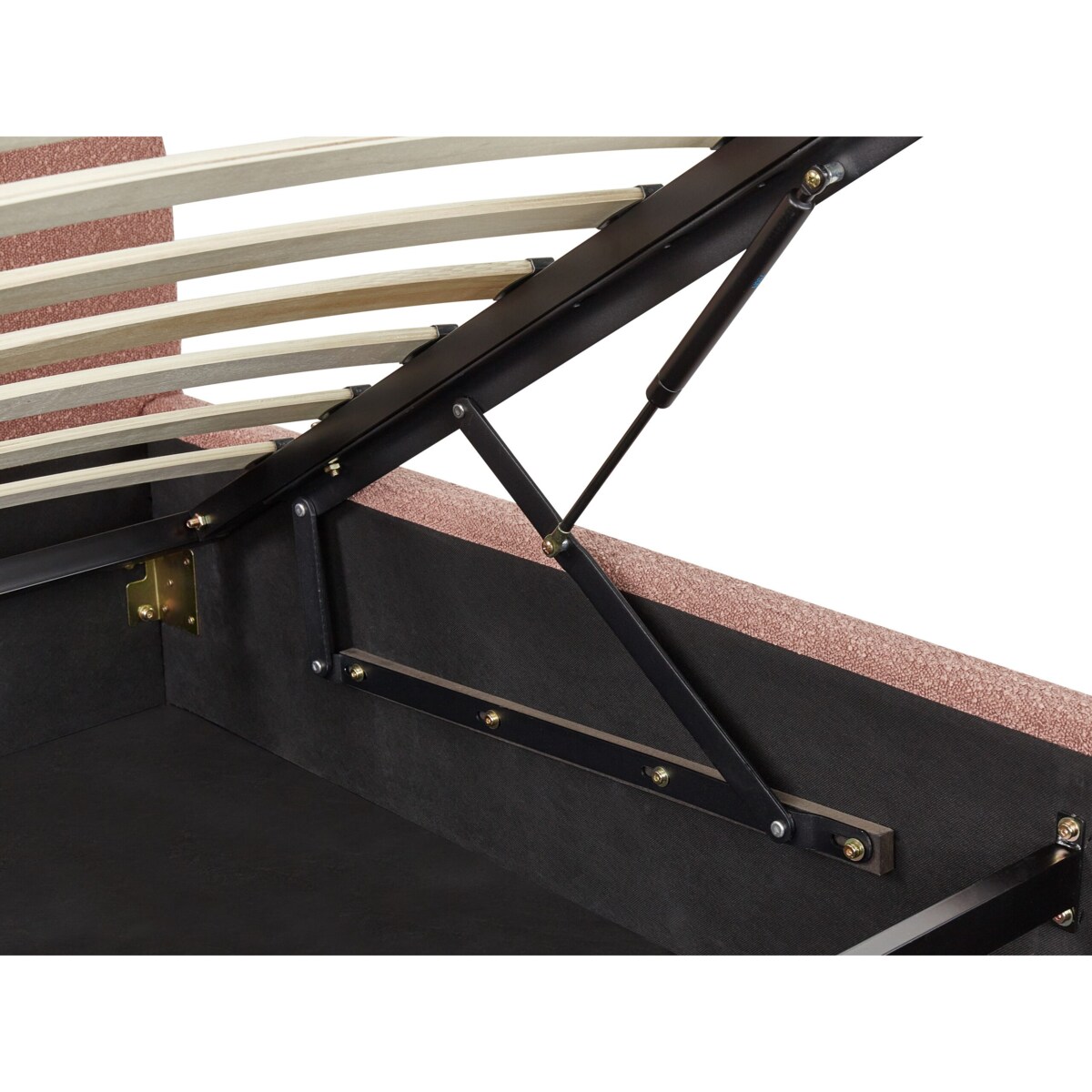 Łóżko z pojemnikiem Boucle VAUCLUSE 160 x 200 cm Pastelowy róż