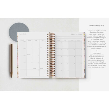 Planner Tygodniowy 2025 na spirali – Nevada