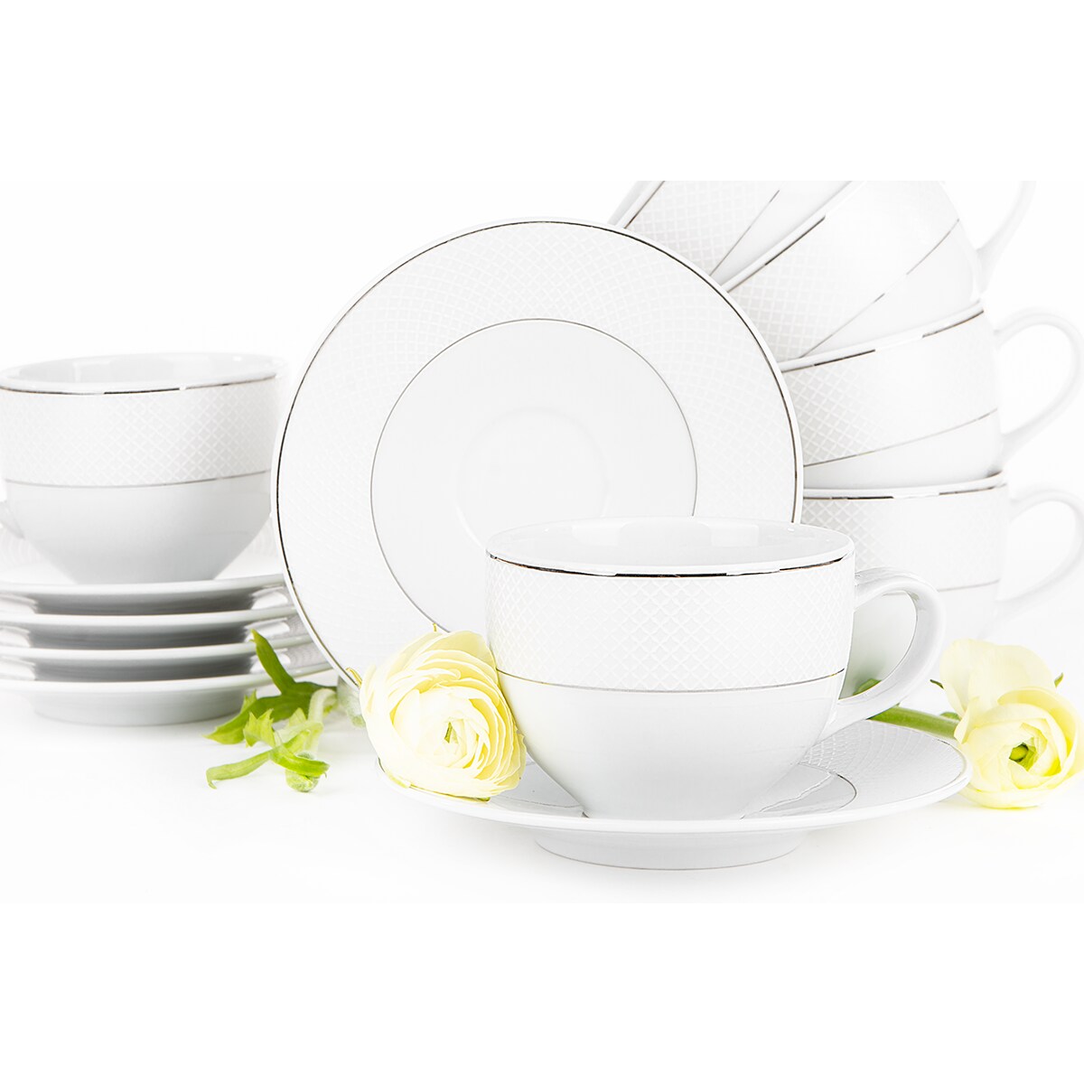 Komplet filiżanek 6os. (12el.) AMELIA SATYNA