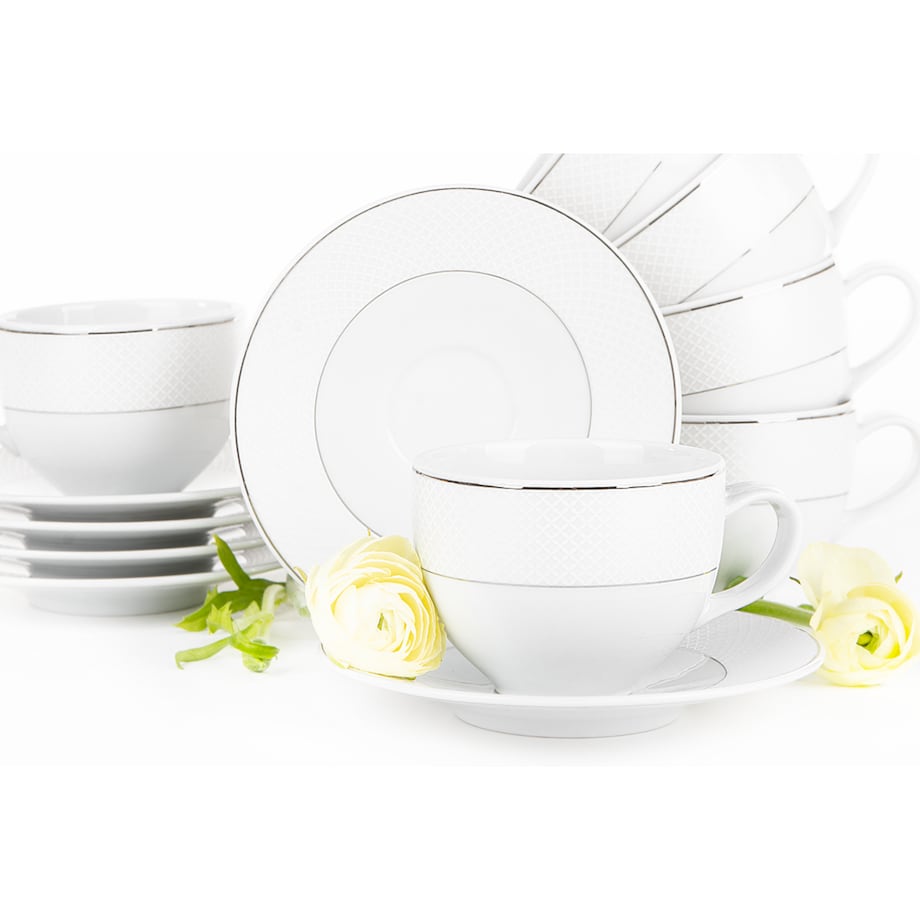 Komplet filiżanek 6os. (12el.) AMELIA SATYNA