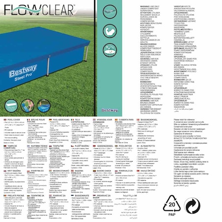 Bestway Pokrywa na basen Flowclear, 221 x 150 cm