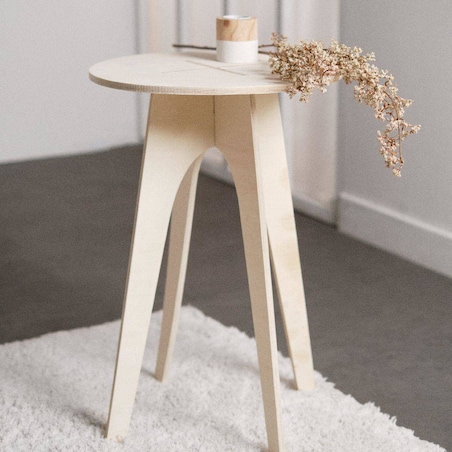 Stolik kawowy okrągły Simplicity, drewniany