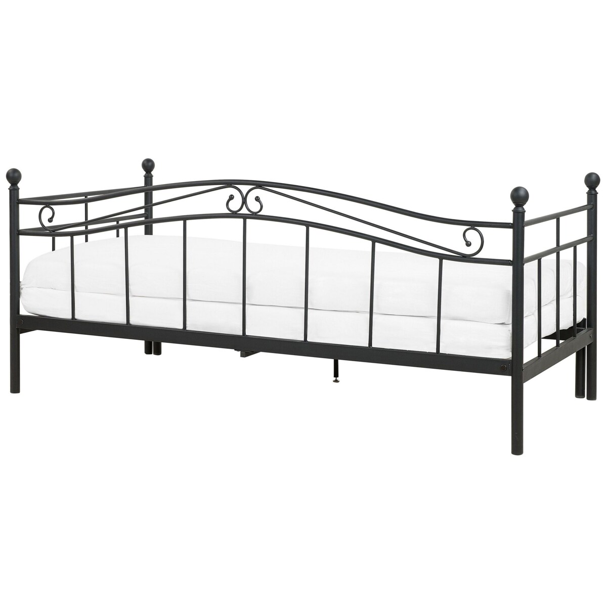 Łóżko wysuwane metalowe 80 x 200 cm czarne TULLE