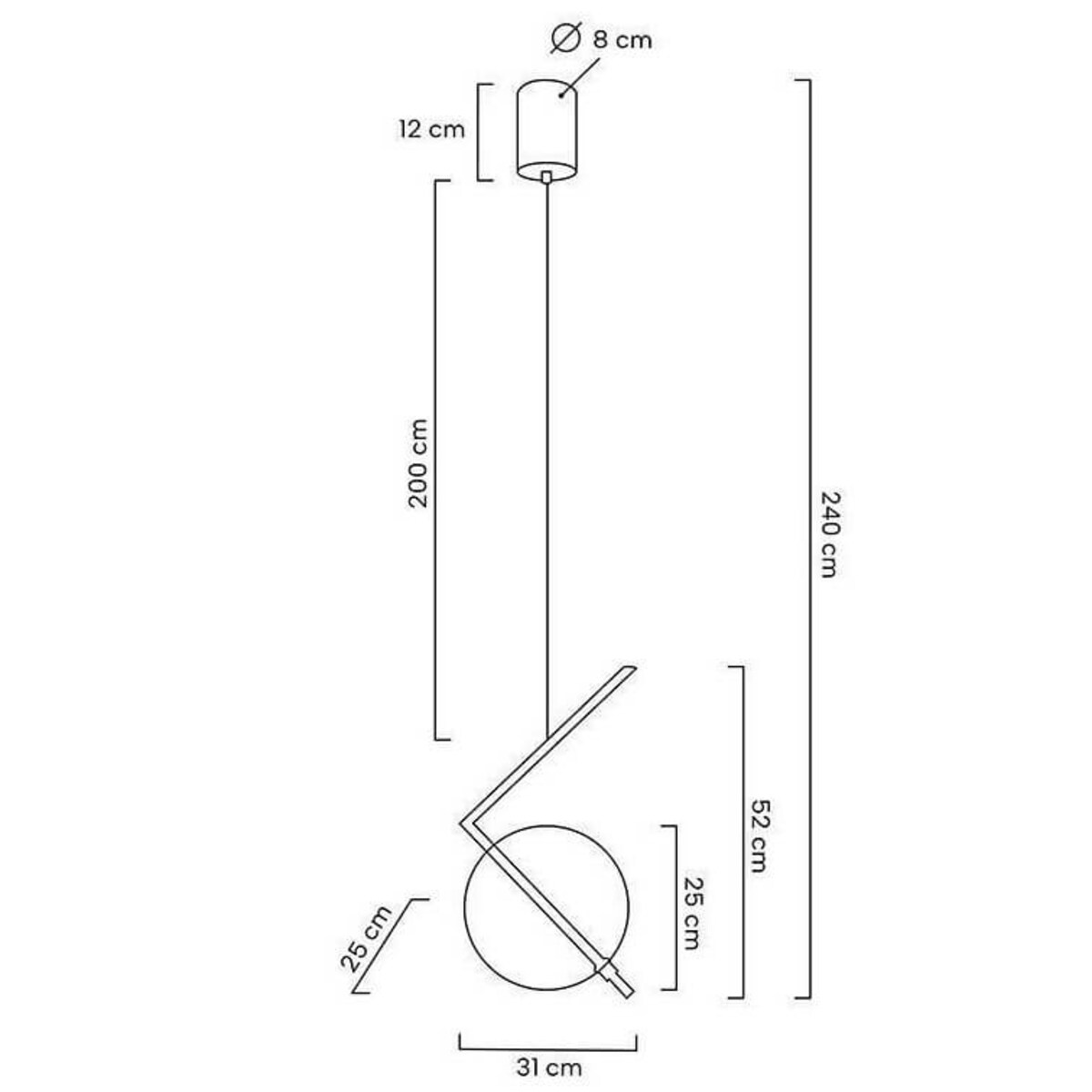Kulista lampa wisząca Echo MSE1501100166 Moosee LED 3W 3000K szklana złota