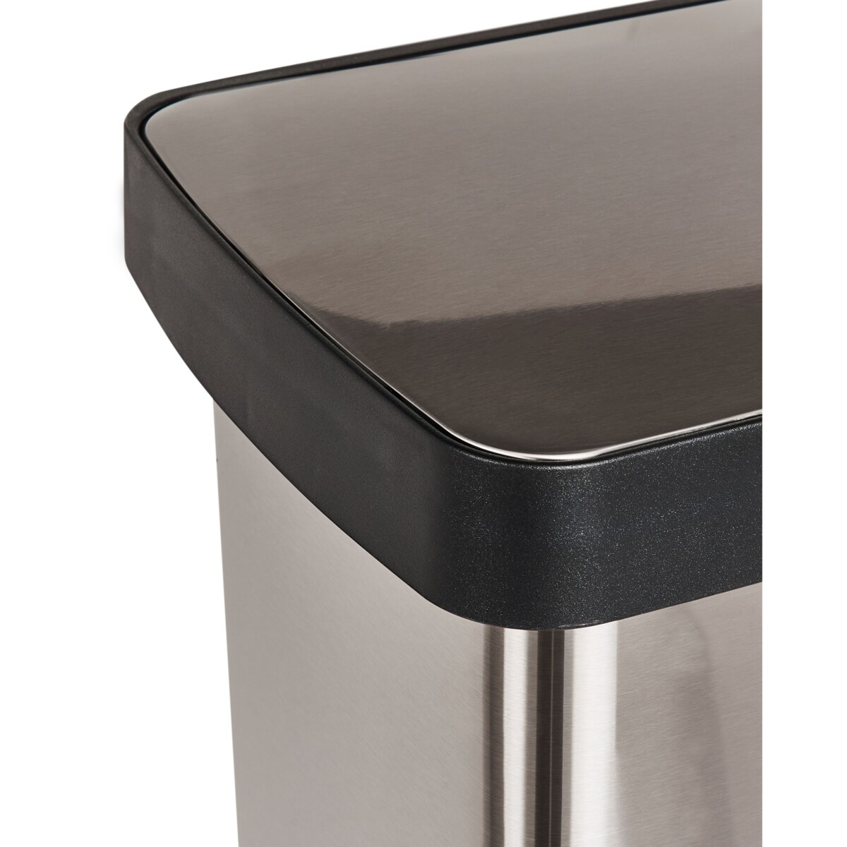 Kosz na śmieci z pedałem dwukomorowy 60 L ECOSORT Metal Srebrny