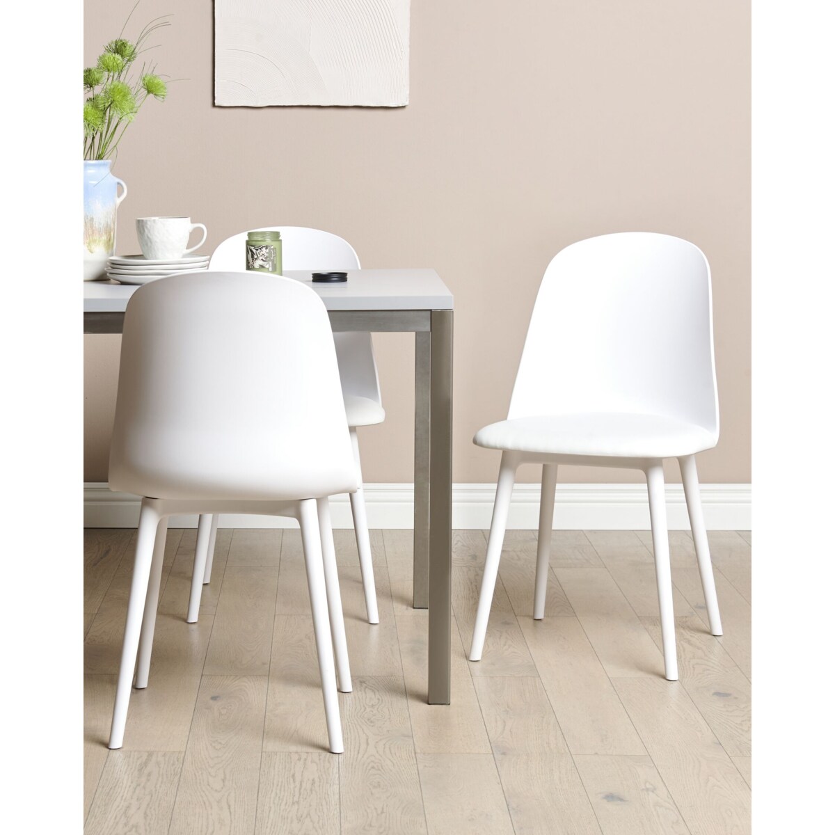 Zestaw 2 krzeseł do jadalni biały FOMBY