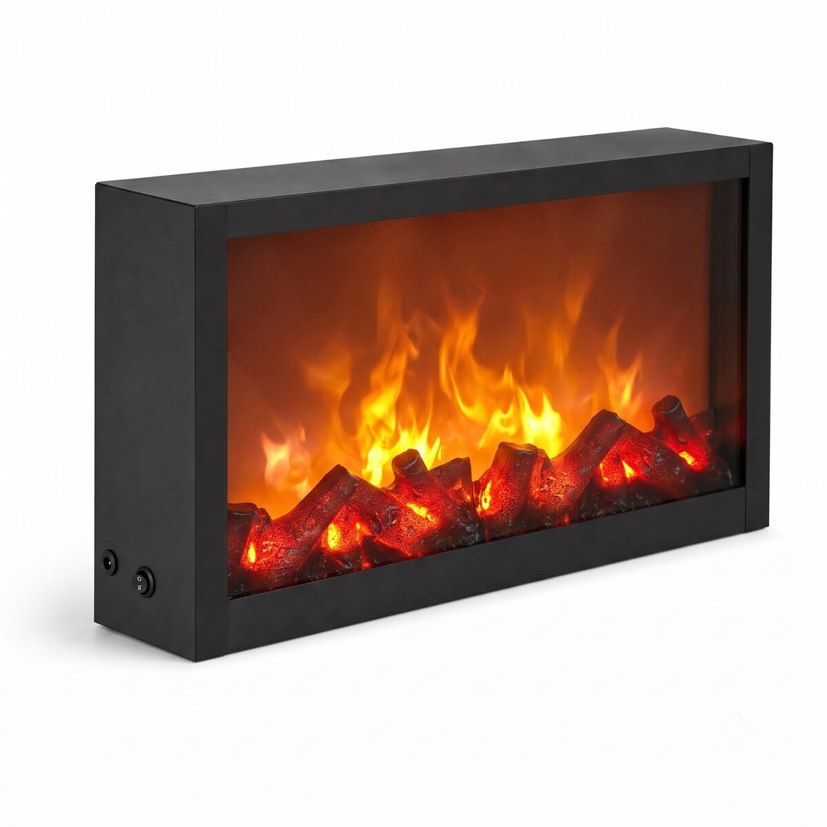 Kominek dekoracyjny LED, metalowy, 10 x 41 x 25 cm