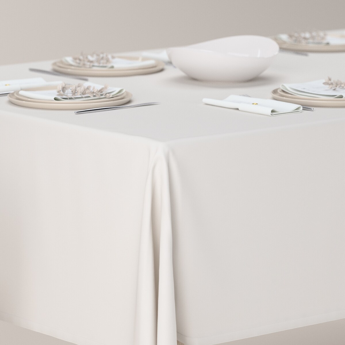 Obrus prostokątny 130 x 160 cm śmietankowy biały