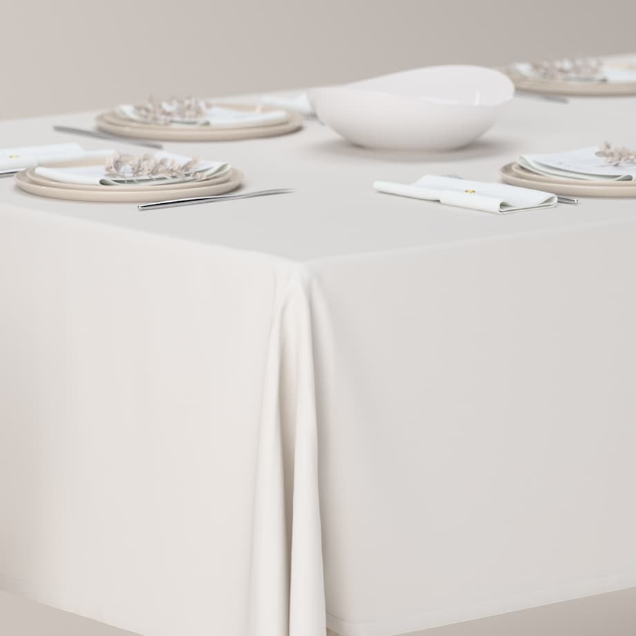 Obrus prostokątny 130 x 160 cm śmietankowy biały