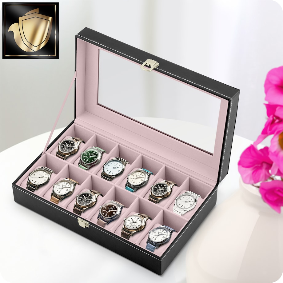 Pudełko na zegarki szkatułka organizer etui 12 szt. Massido