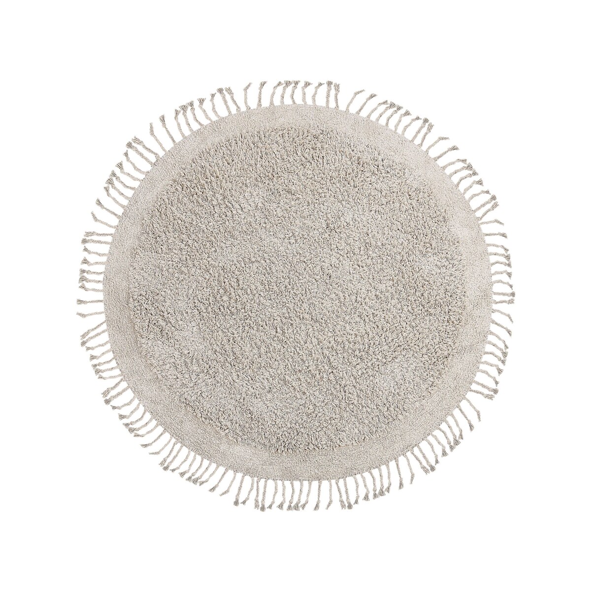 Dywan shaggy okrągły bawełniany ⌀ 140 cm beżowy BITLIS