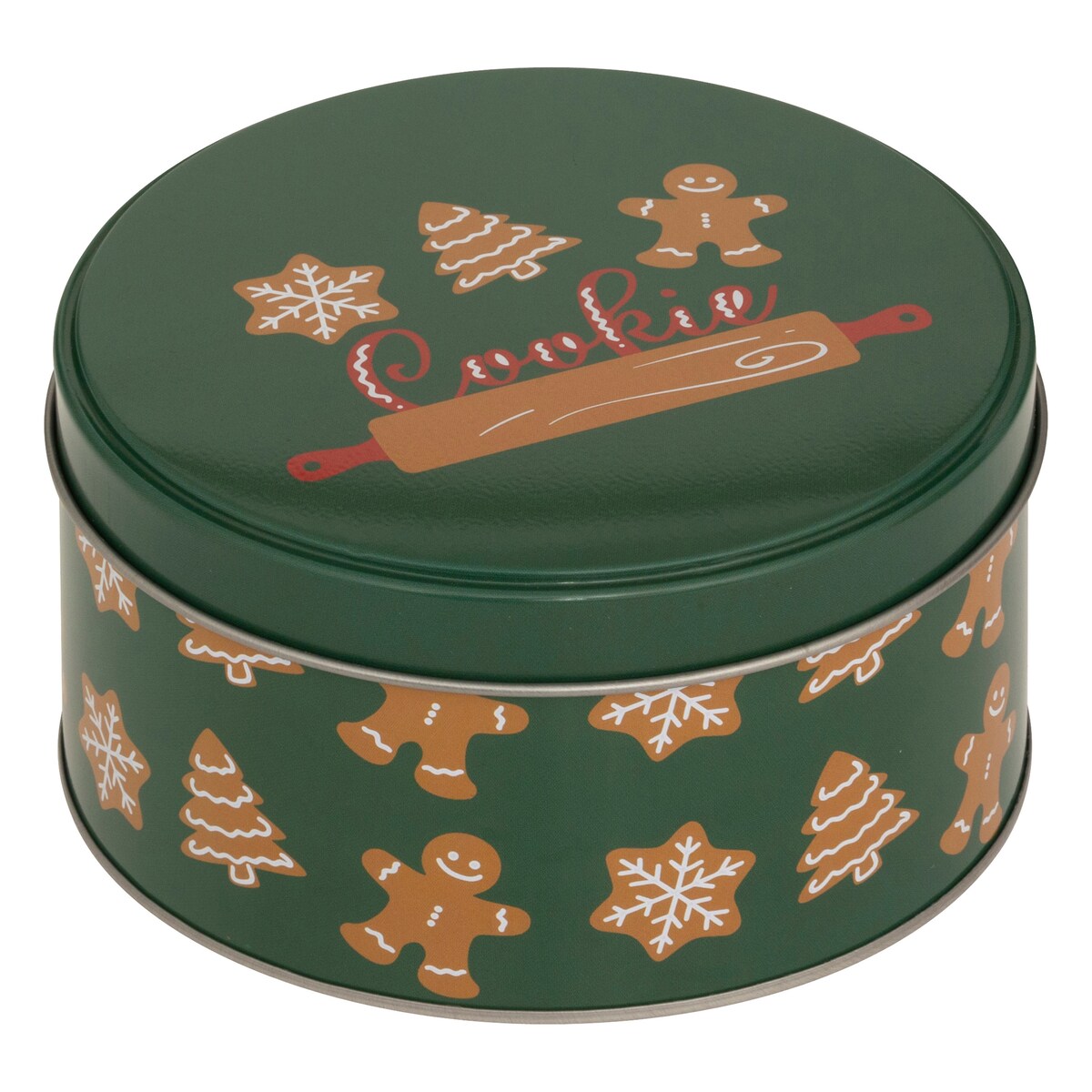 Okrągły pojemnik na ciastka, metal, 3 sztuki