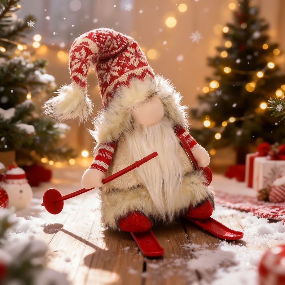 Skrzat świąteczny na sankach ozdoba na święta