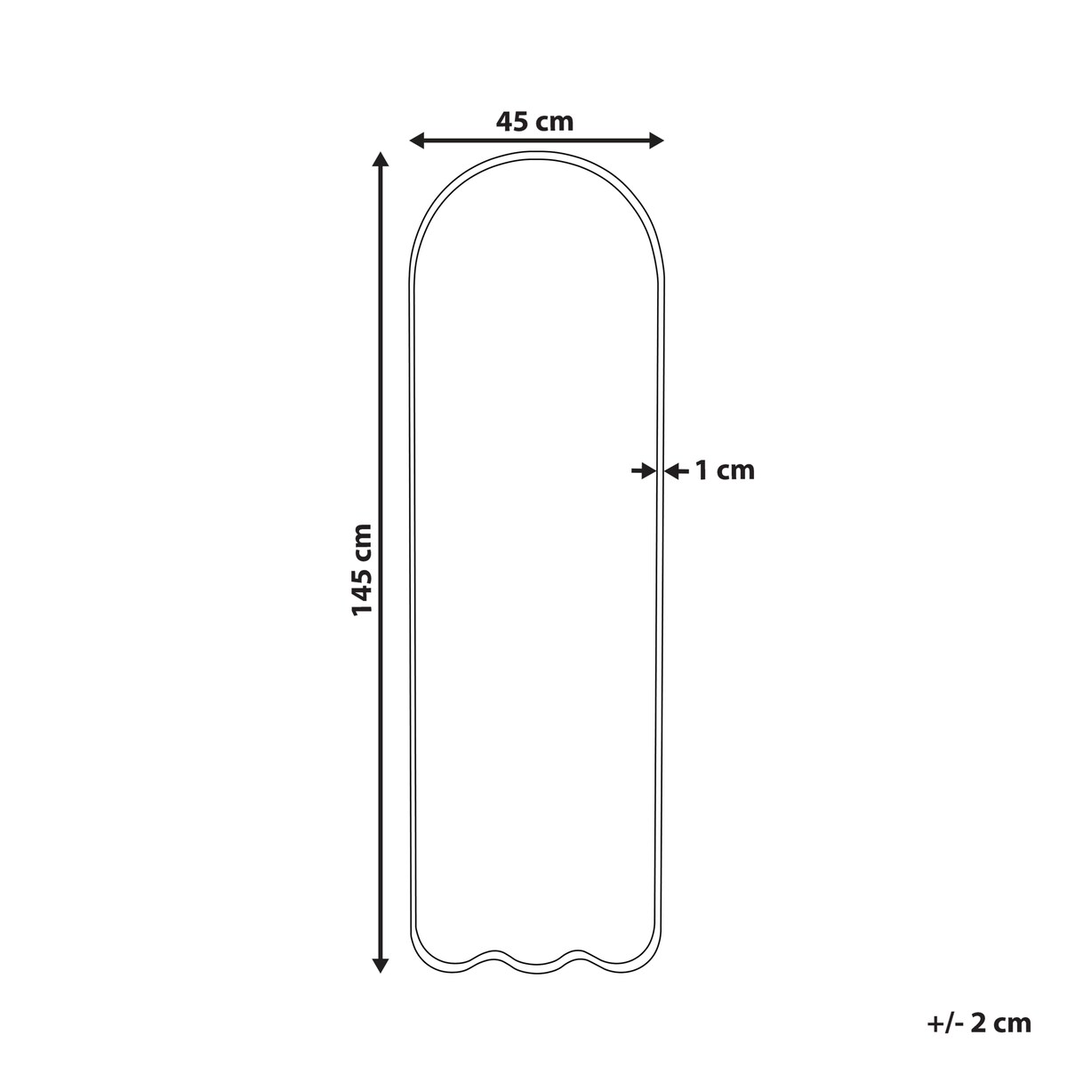 Lustro ścienne BUSSY 45 cm 145 cm Metal Złamana biel