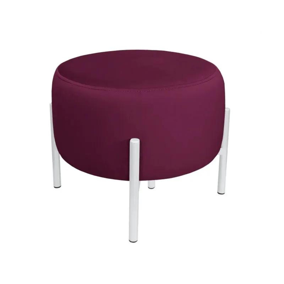 Pufa WILFRED MG VELVET śliwkowa/biała