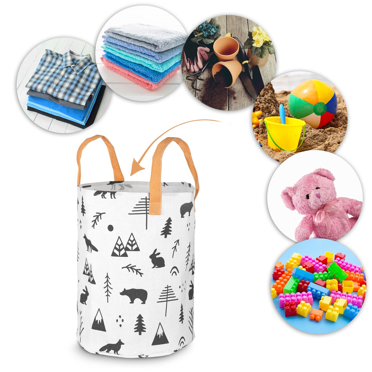 Kosz torba pojemnik na zabawki duży pojemny mocny Nukido