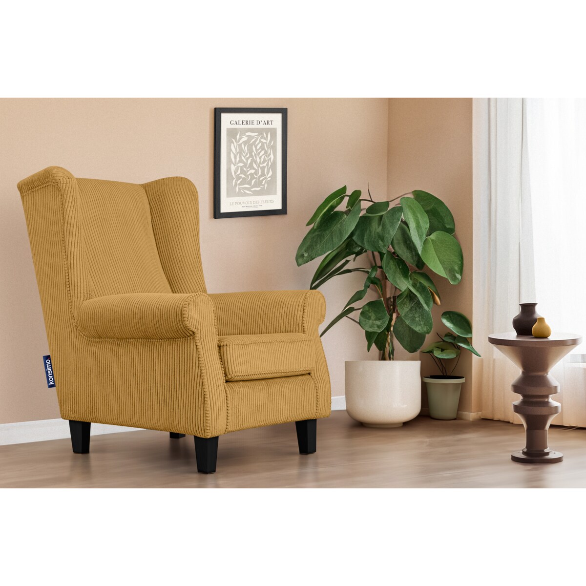 KONSIMO MILES Fotel, kolor Żółty