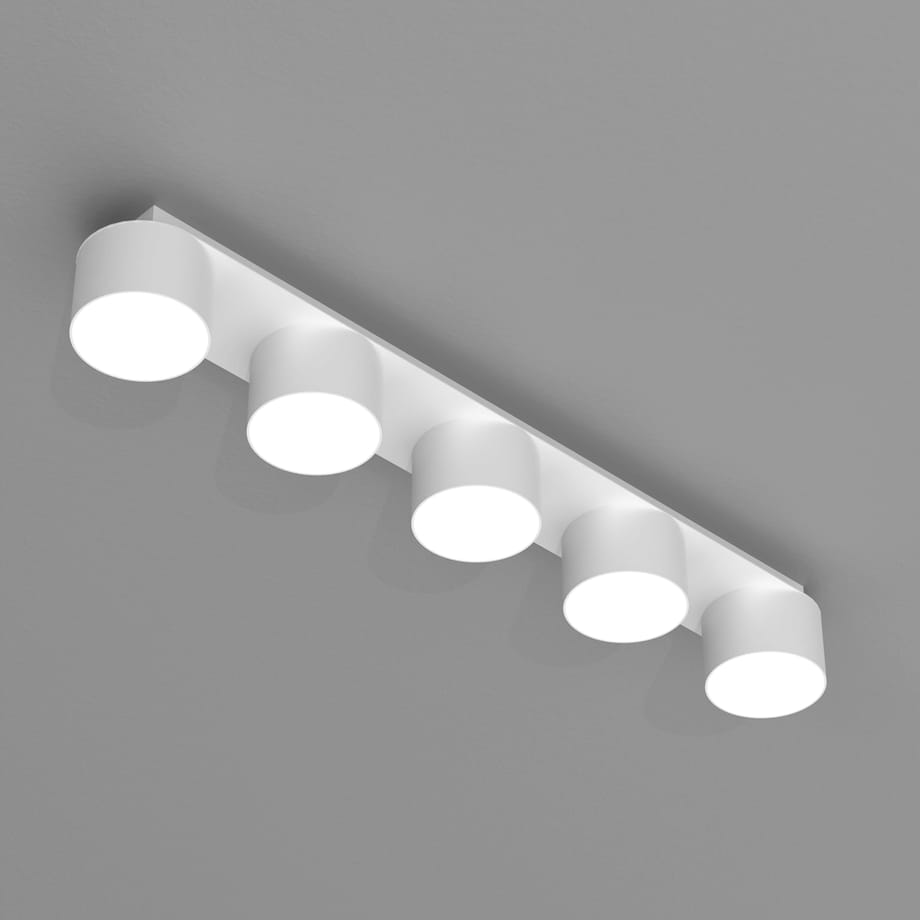 Minimalistyczna lampa sufitowa Dixie tuby do jadalni białe