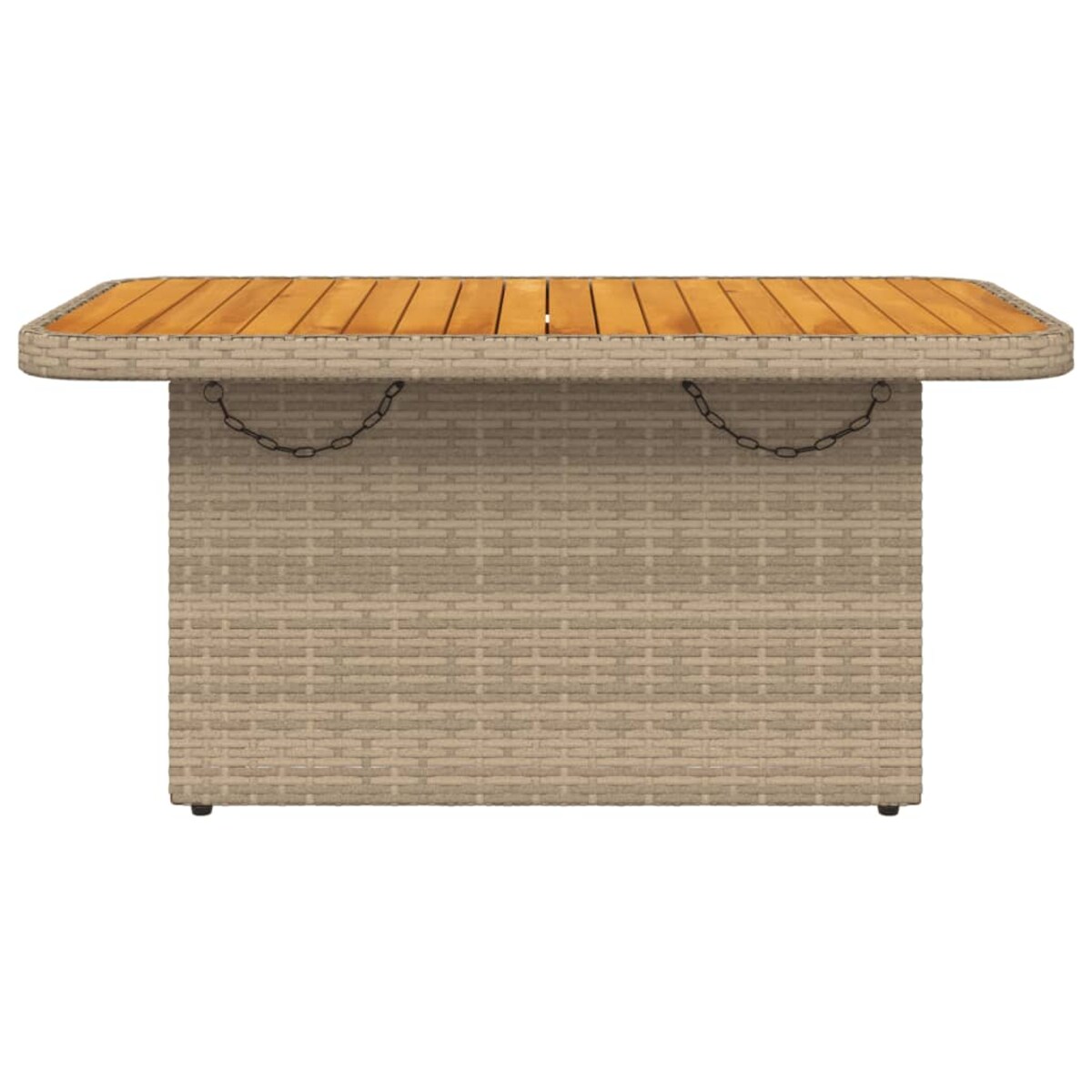 vidaXL Stół ogrodowy, beżowy, 90x55x71 cm, polirattan i akacja