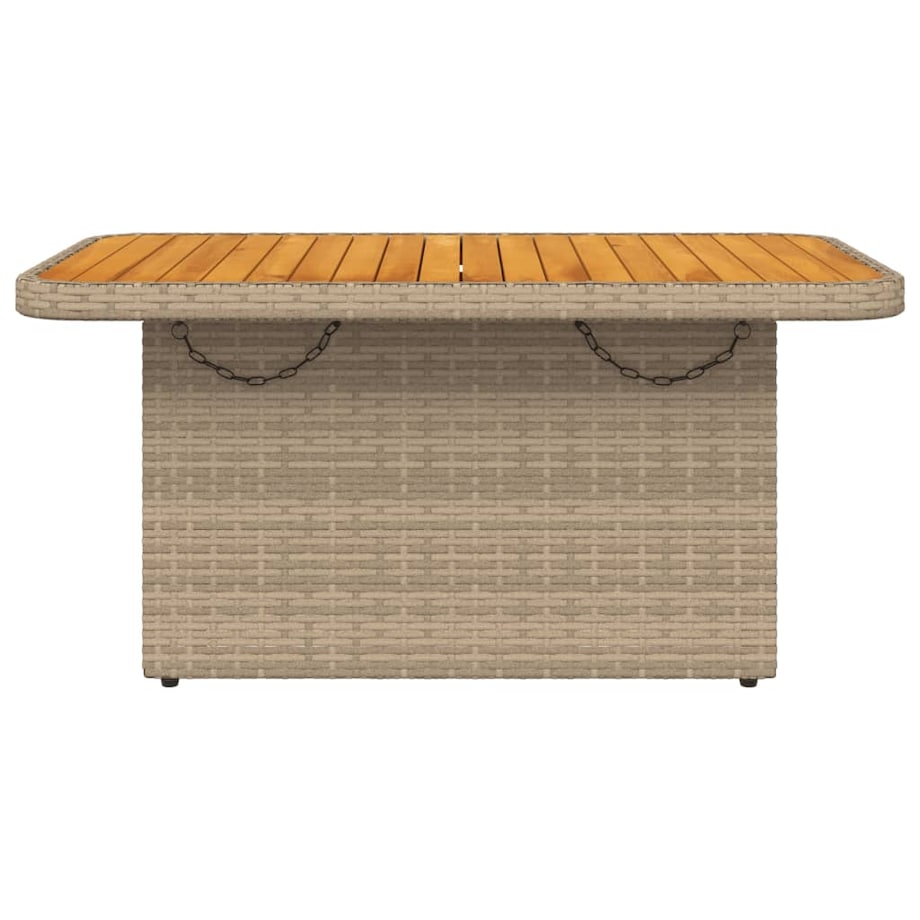 vidaXL Stół ogrodowy, beżowy, 90x55x71 cm, polirattan i akacja