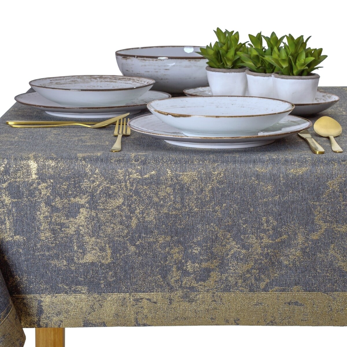 Obrus LX szarozłoty - 120x160 cm - złoty