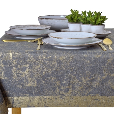 Obrus LX szarozłoty - 120x160 cm - złoty