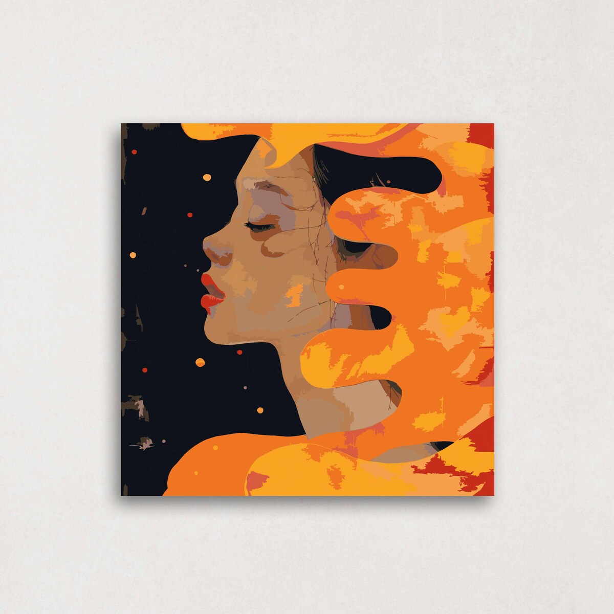 Malowanie po numerach, zestaw DIY – KOBIETA Z LAWĄ 80x80 cm- Produkt PL