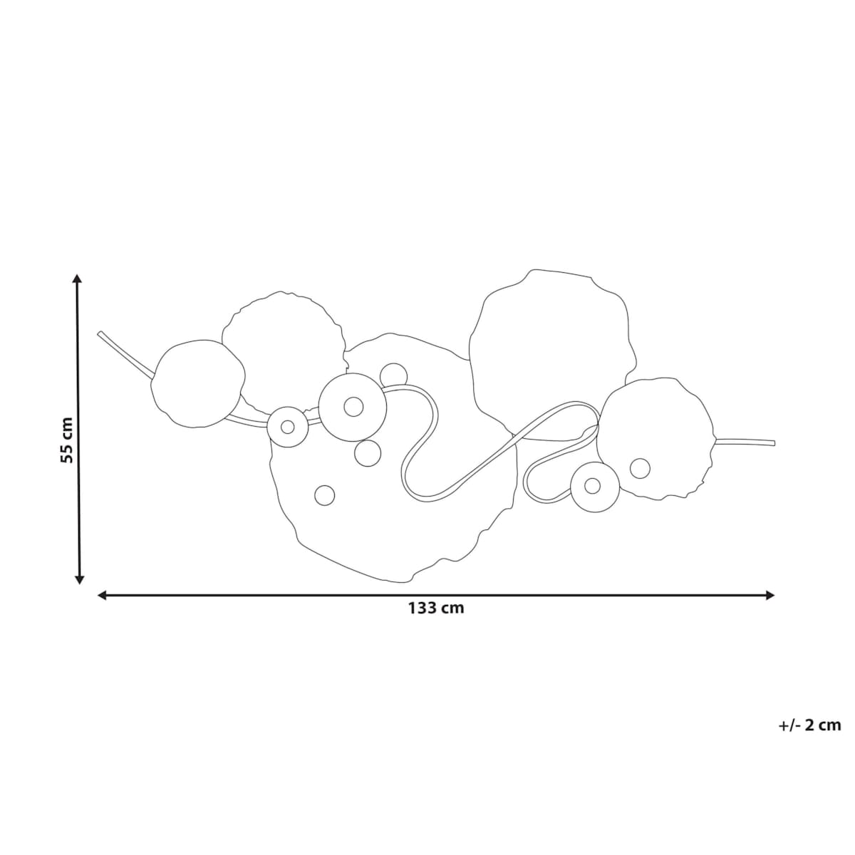 Dekoracja ścienna IRIDIUM Metal 55 cm Kolorowy