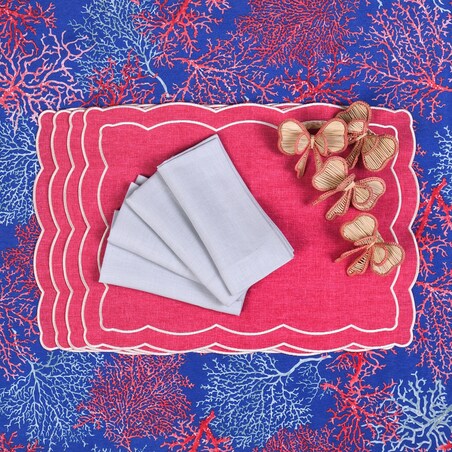 Dwustronne podkładki z motywem morskim Seaweed & Royal Blue – komplet 4 szt.