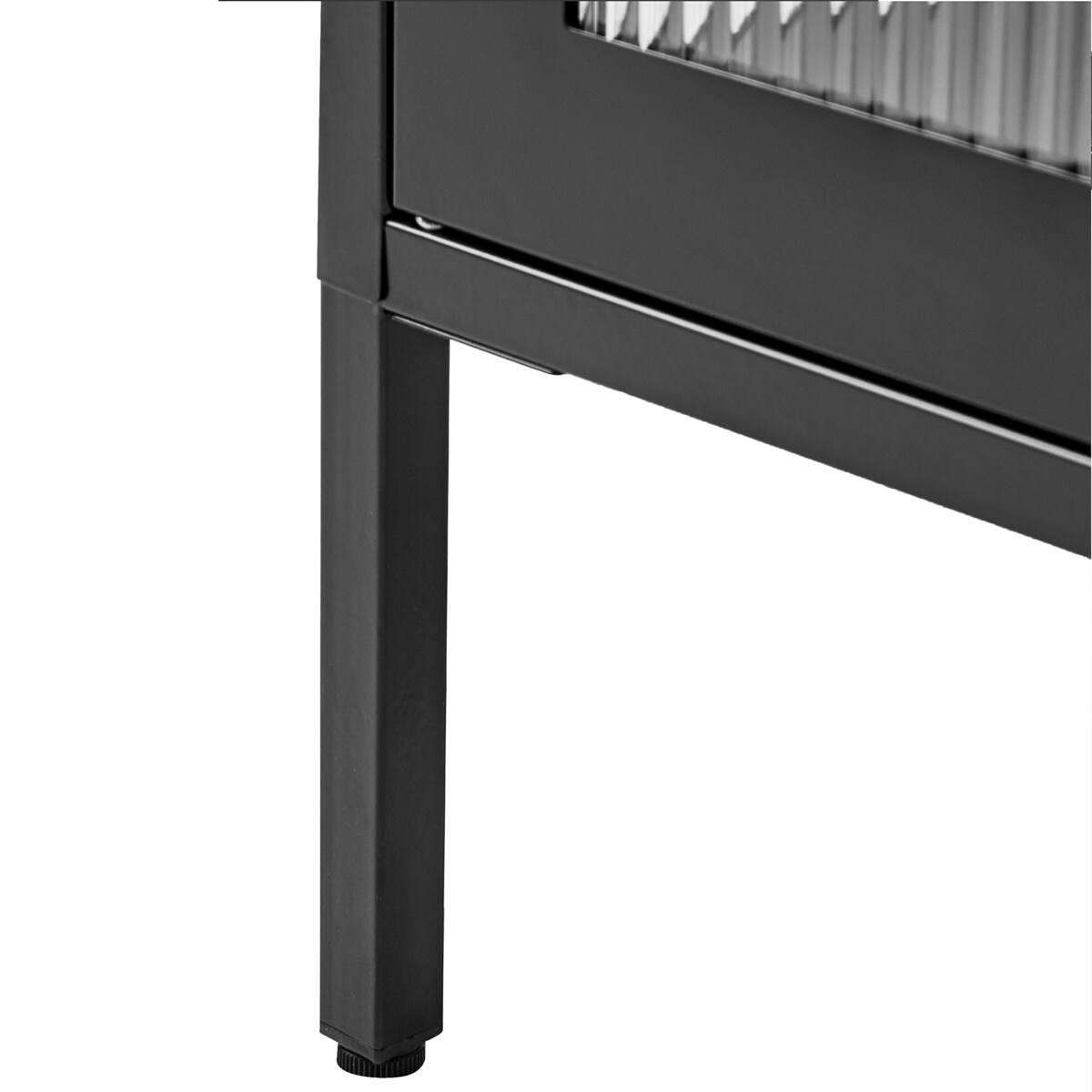 Szafka ze szklanymi drzwiami LERRYN Metal 90 cm Czarny
