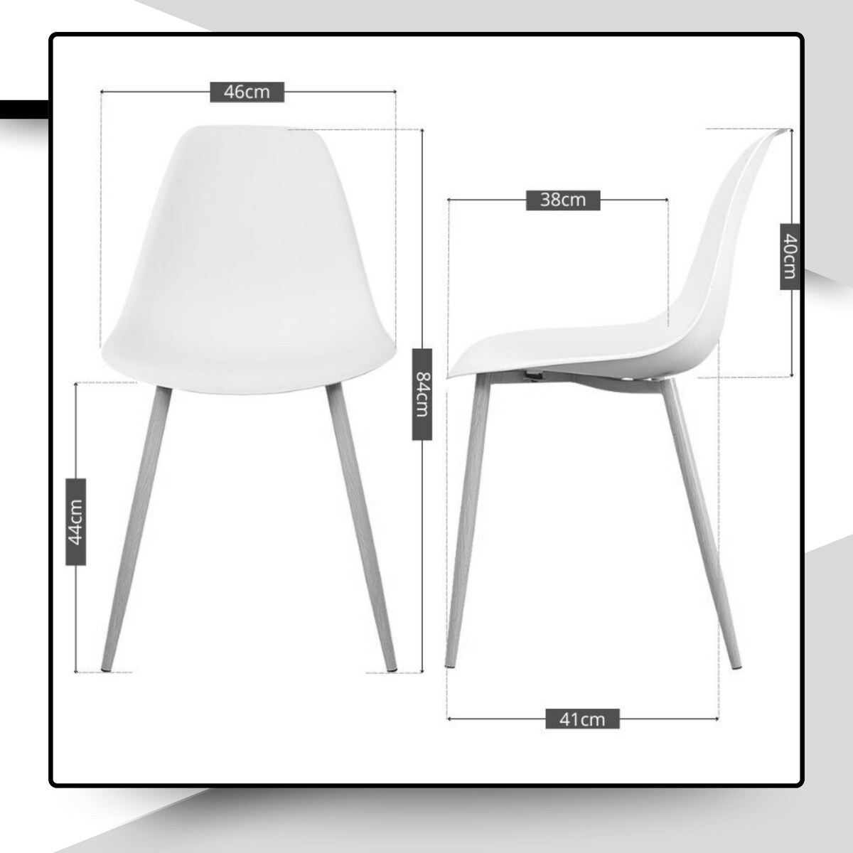 Krzesło plastikowe białe jasne nogi