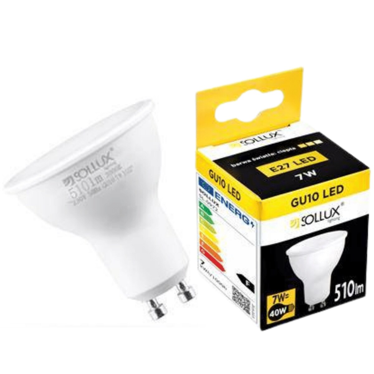Żarówka LED GU-10 SL.0972 3000K biała ciepła MR50 7W 510lm, Sollux