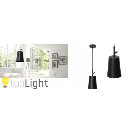 Lampa Wisząca Tuba Czarna Metal Black Industrial
