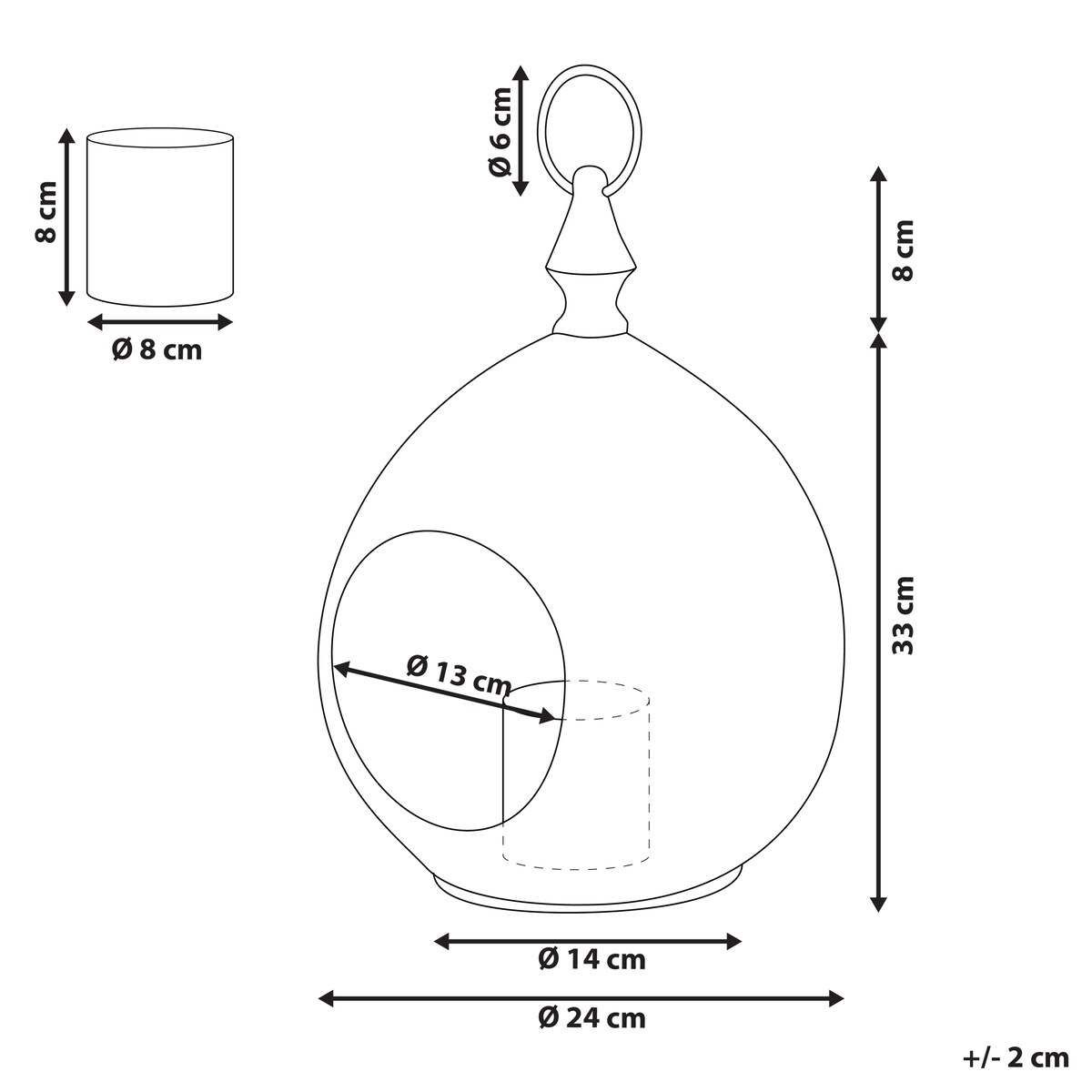 Lampion LAESO Metal 33 cm Złoty