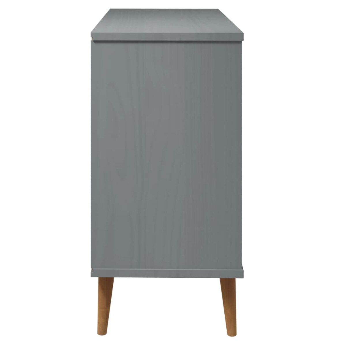 vidaXL Komoda MOLDE, szara, 113x40x80 cm, lite drewno sosnowe