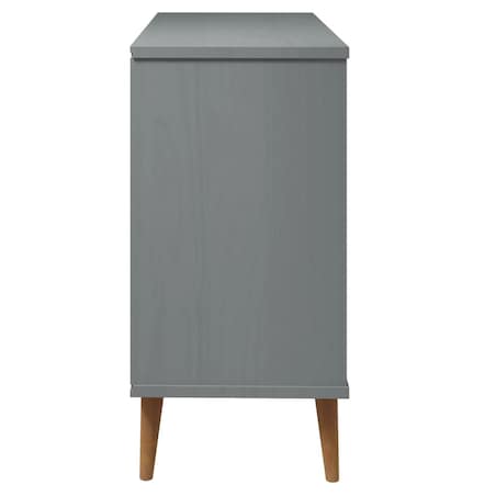 vidaXL Komoda MOLDE, szara, 113x40x80 cm, lite drewno sosnowe
