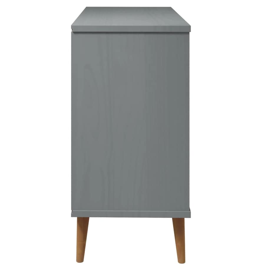 vidaXL Komoda MOLDE, szara, 113x40x80 cm, lite drewno sosnowe