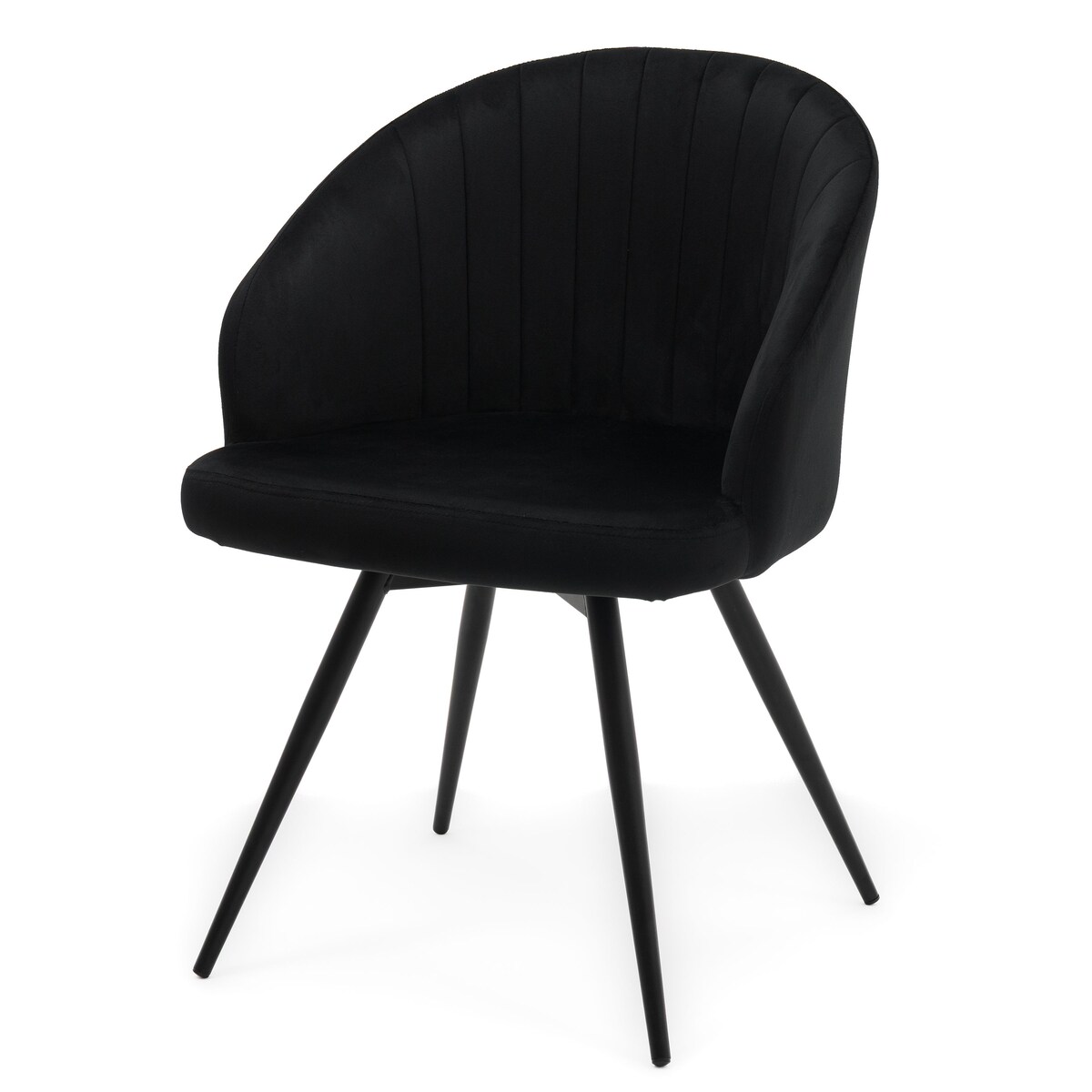 Krzesło tapicerowane obrotowe welurowe do salonu MODENA czarne