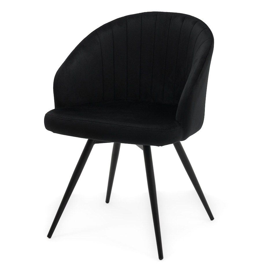 Krzesło tapicerowane obrotowe welurowe do salonu MODENA czarne