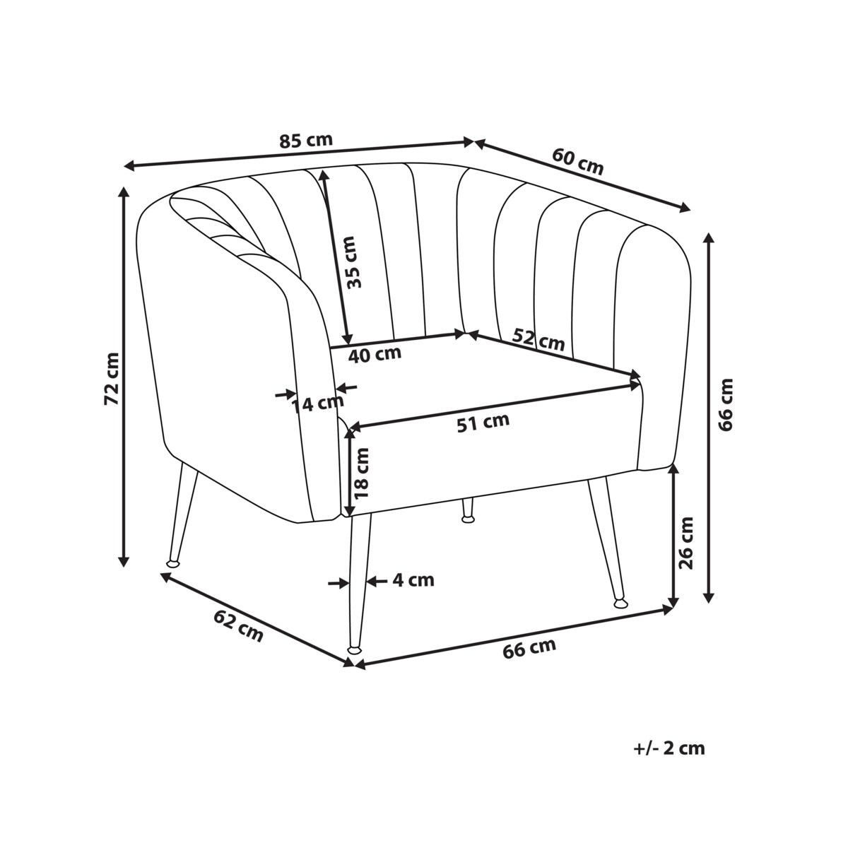 Fotel welurowy kremowy beżowy LACONIA
