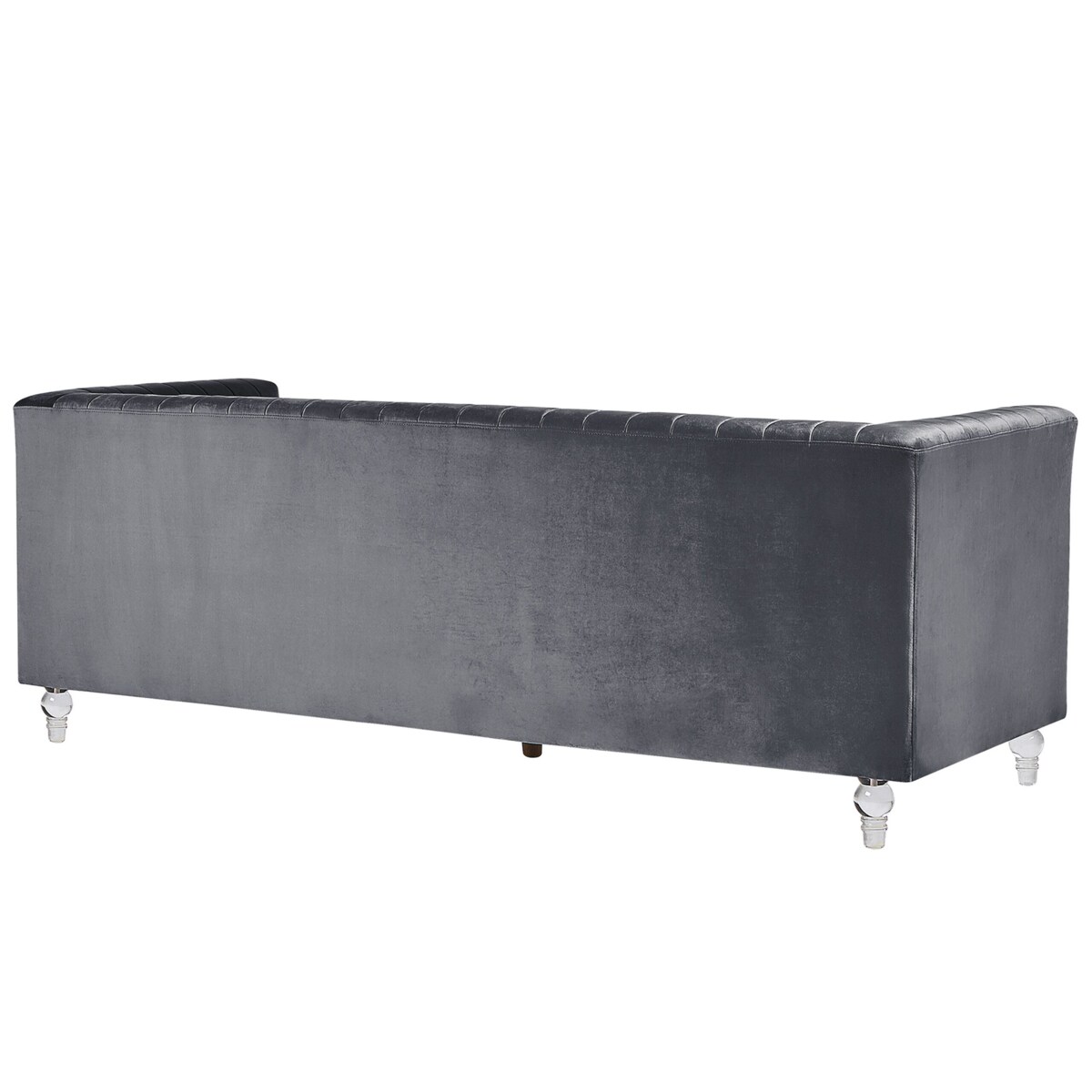 Sofa 3-osobowa welurowa ciemnoszara ARVIKA