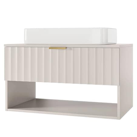 Szafka pod umywalkę z blatem 46,6x80x49,6 cm, ryflowana BADONY
