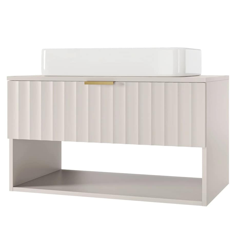 Szafka pod umywalkę z blatem 46,6x80x49,6 cm, ryflowana BADONY
