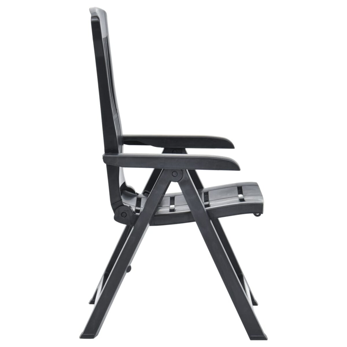 vidaXL Rozkładane krzesła do ogrodu, 2 szt., plastikowe, antracytowe