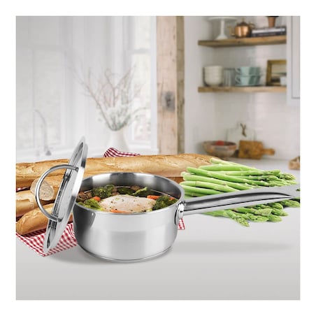 Rondel stalowy z pokrywką na indukcję gaz 16cm 1.5L MAESTRO
