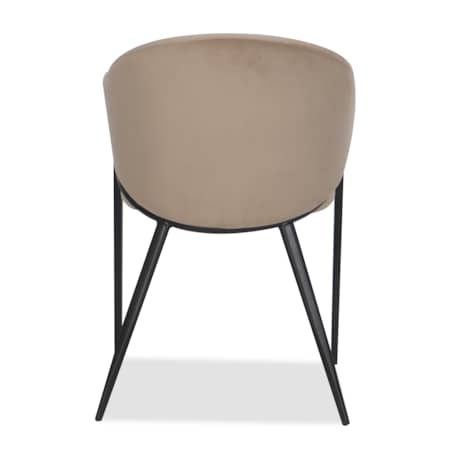 Krzesło tapicerowane do salonu welurowe GLAMOUR beżowe