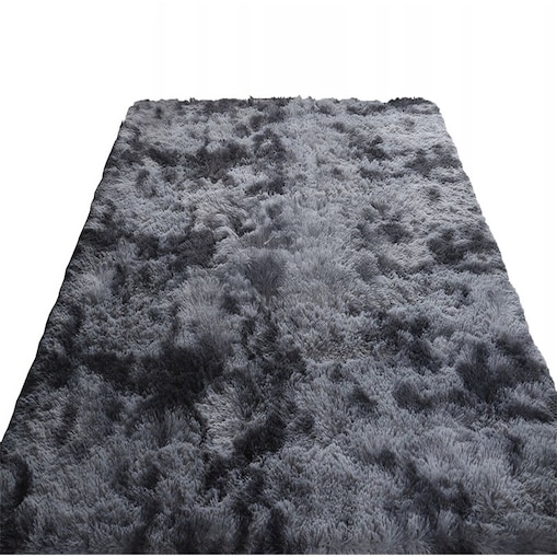 Dywan pluszowy ciemny szary miękki shaggy gruby włochacz 300x200cm futrzany